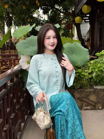 Đồ lam gấm hoạ hoa cúc phối