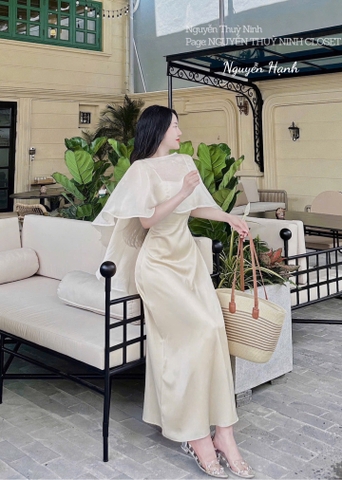 Đầm dây kèm choàng lụa