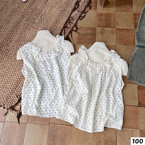 Áo kiểu phối bèo hoa nhí