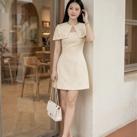 Đầm thiết kế cổ choàng dáng chữ A