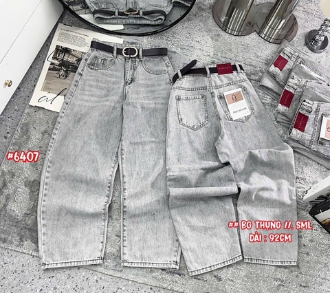 J1 Baggy thụng wash xám đậm trơn, may mạc lưng 6655