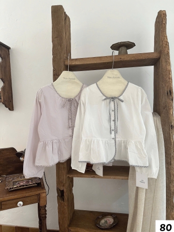 Áo kiểu cột nơ tay dài