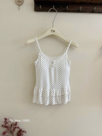 Áo 2 dây chấm bi mút ngực