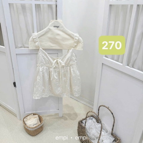 Áo kiểu 2 dây bèo cột nơ