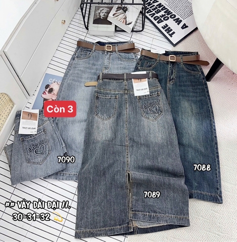 JVD2 váy đại wash đậm ép nổi 7088