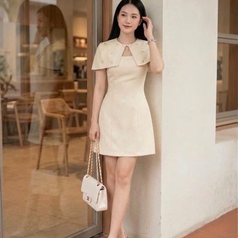 Đầm thiết kế cổ choàng dáng chữ A