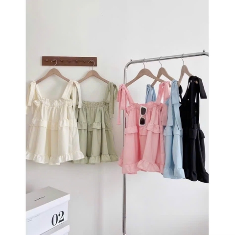 Áo kiểu 2 dây tùng bèo
