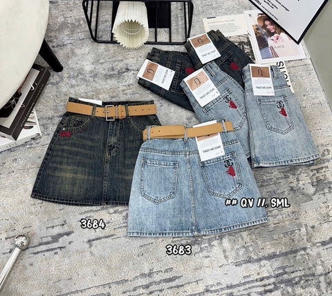 JVN9 quần váy túi thêu chỉ đỏ 3684