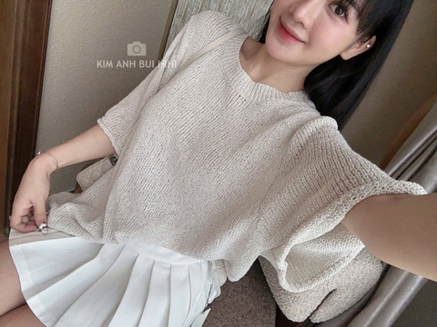 Áo len mỏng cộc trơn hot
