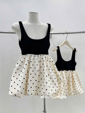 Áo kiểu 2 dây babydoll chấm bi
