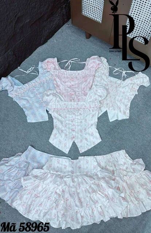 Set hoa nhí bèo tầng tiểu thư LS 58965