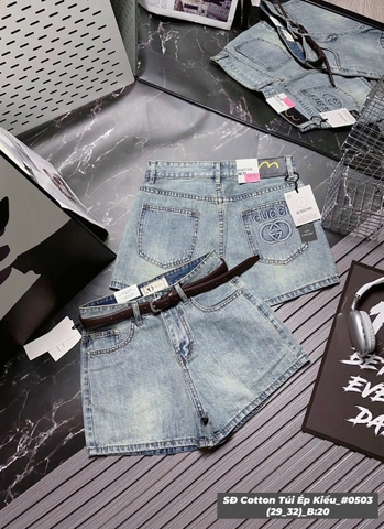 S3 Quần short đại cotton trơn túi ép GUCCI 0503