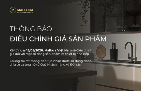 Thông báo điều chỉnh giá sản phẩm Malloca