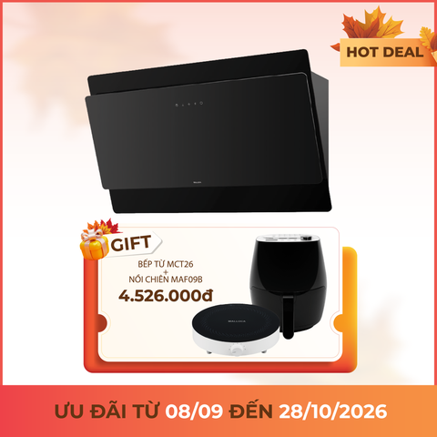 Máy hút mùi áp tường dạng nghiêng 90 cm