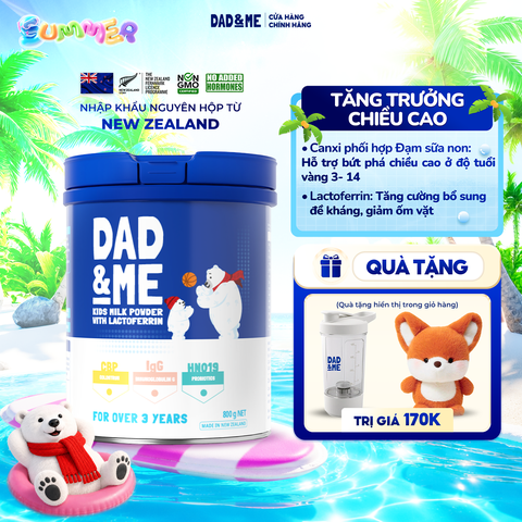 Sữa bột Dad and Me cho trẻ trên 3 tuổi (800g) - nhập khẩu New Zealand, phát triển toàn diện cho bé