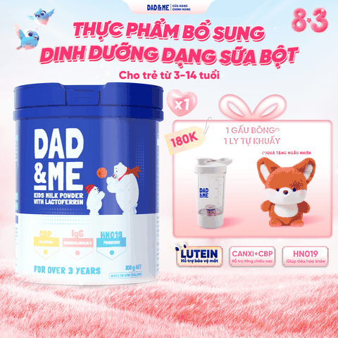 Sữa bột Dad and Me cho trẻ trên 3 tuổi (800g) - nhập khẩu New Zealand, phát triển toàn diện cho bé