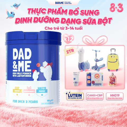 Combo 12 Hộp Sữa bột Dad and Me cho trẻ trên 3 tuổi (800g) - nhập khẩu New Zealand, phát triển toàn diện cho bé