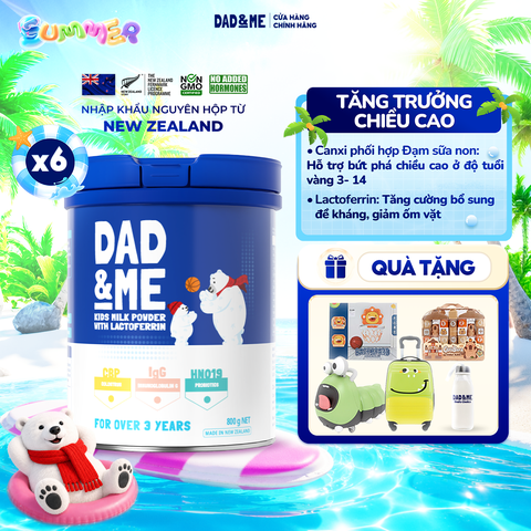 Combo 6 Hộp Sữa bột Dad and Me cho trẻ trên 3 tuổi (800g) - nhập khẩu New Zealand, phát triển toàn diện cho bé