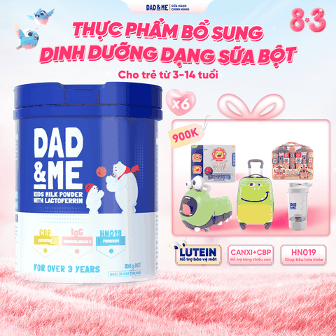 Combo 6 Hộp Sữa bột Dad and Me cho trẻ trên 3 tuổi (800g) - nhập khẩu New Zealand, phát triển toàn diện cho bé