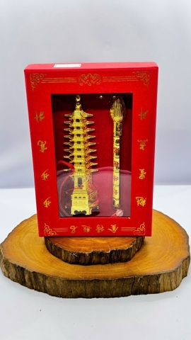 Bộ Tháp văn xương và Bút văn xương hợp kim mạ vàng