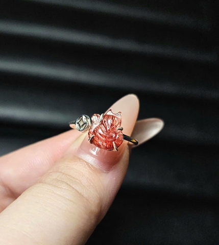 Nhẫn bạc 925 kim tiền Freesize hồ ly Tóc đỏ VIP