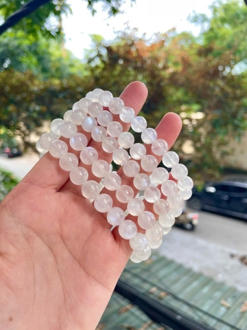 Vòng Đá Mặt Trăng (Moonstone) 3A trong, nhiều ánh xanh