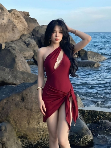 Khăn tam giác Aliana Red - Mily.Beach