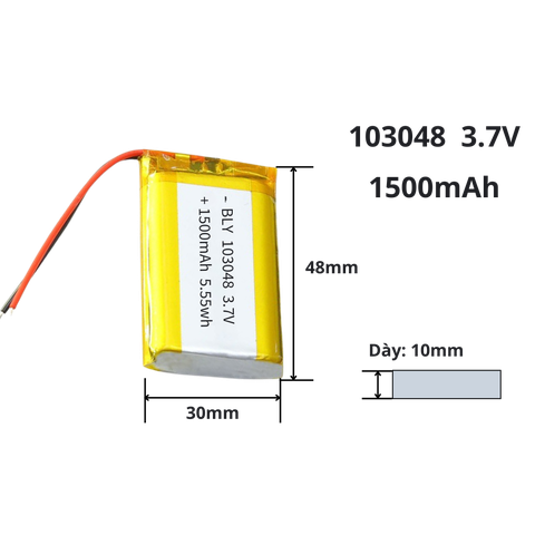 Pin sạc Lipo 3.7V 1500mAh 103048 / 103050