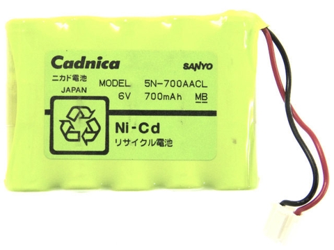 Sanyo Cadnica 5N-700AACL, Pin sạc Ni-Cd 6V 700mAh