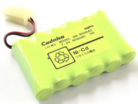 Sanyo Cadnica 6N-600AAC, Pin sạc Ni-Cd 7.2V 600mAh