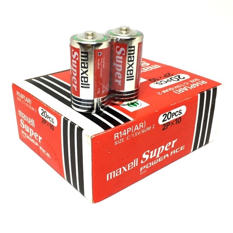 Pin Trung (cỡ C) Pin than Maxell R14P 1.5V (VỈ 2 VIÊN)
