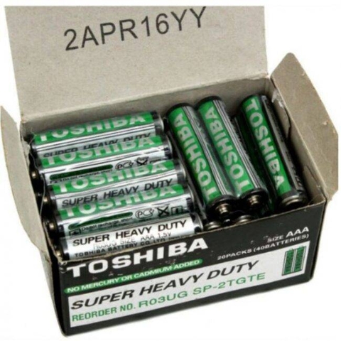 Hộp 40 viên Pin Toshiba AAA 1.5V than carbon R03UG SP-2TGTE V