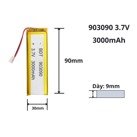 Pin sạc Lipo 3.7V 3000mAh 903090