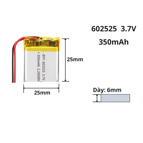 Pin sạc Li-po 3.7V 400mAh 602525 / 602626