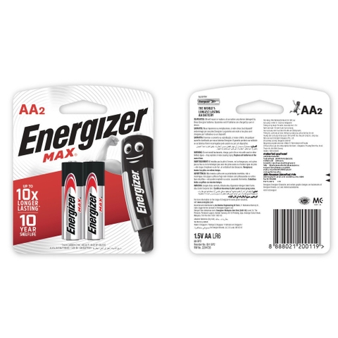 Pin kiềm AA ENERGIZER MAX E91 BP2 AA2 (VỈ 2 VIÊN)