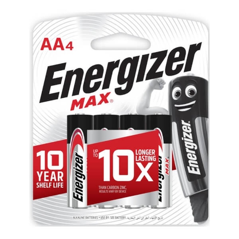 Pin kiềm AA ENERGIZER MAX E91 BP4 AA4 (VỈ 4 VIÊN)