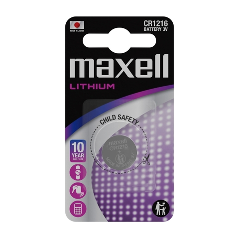 Vỉ 1 viên Pin Maxell CR1216 3V cao cấp Made In Japan