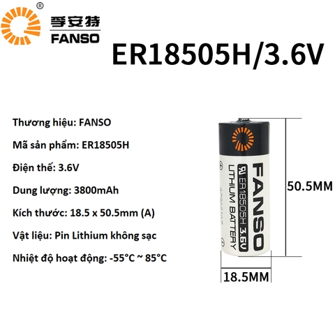 Fanso ER18505H, Pin nuôi nguồn 3.6V 4000mAh