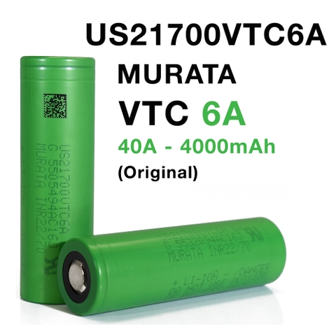 Pin Murata US21700VTC6A, Pin sạc 21700 3.6V 4000mAh 40A