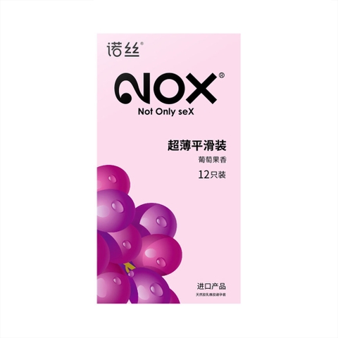 Bao cao su Nox Fruity Grape hương nho hộp 12 cái