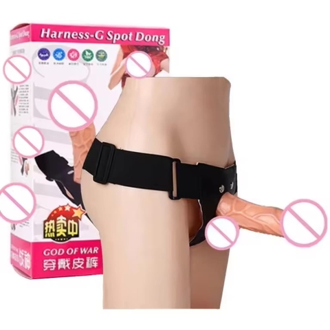 Dương vật giả có dây đeo God Of War Harness-G Spot Dong Rỗng