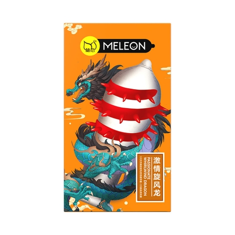 Bao cao su Meleon Dragon Whirlwind Cam râu gai 3 vòng hộp 2 cái
