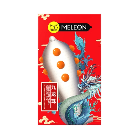 Bao cao su Meleon Dragon Pearl Đỏ 9 hạt bi nổi hộp 2 cái