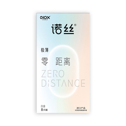 Bao cao su Nox 003 Zero Distance Platinum siêu mỏng hộp 8 cái