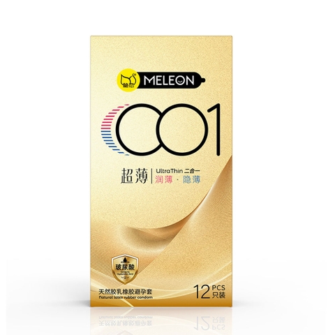 Bao cao su Meleon 001 Ultra Thin siêu mỏng nhiều gel hộp 12 cái