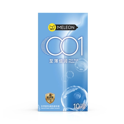 Bao cao su Meleon 001 Thin And Moist siêu mỏng nhiều gel hộp 10 cái