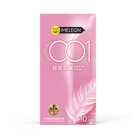 Bao cao su Meleon 001 Light As Wings siêu mỏng nhẹ hộp 10 cái