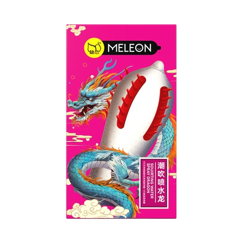 Bao cao su Meleon Dragon Water Hồng 2 gân gai dọc hộp 2 cái