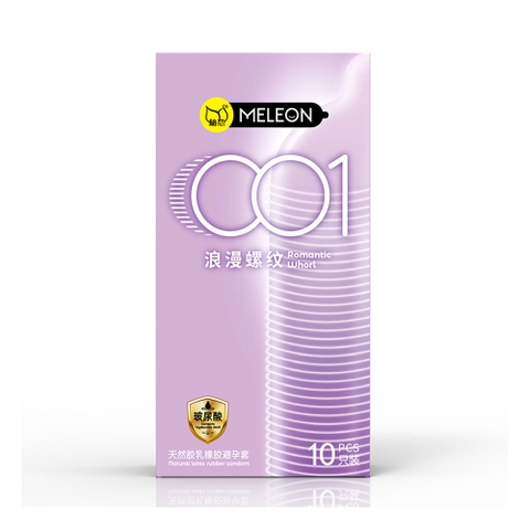 Bao cao su Meleon 001 Romantic Whorl gân xoắn hộp 10 cái