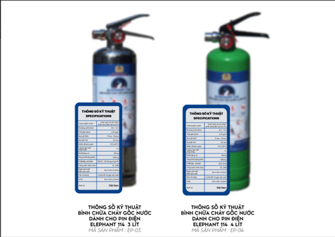 BÌNH CHỮA CHÁY PIN ĐIỆN- ELEPHANT 114 (EP-01 INOX)